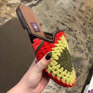 Crocheted Men's Sandals - Red, Green, Yellow